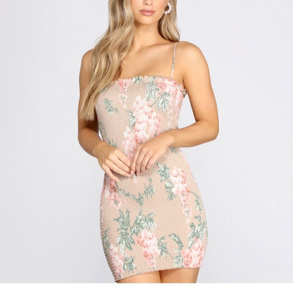 Floral smocked dress size small